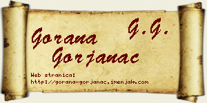 Gorana Gorjanac vizit kartica